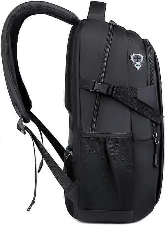 Fritidsrygsæk sort med hovedtelefonstik USB-port, Sort, 45*29*12cm