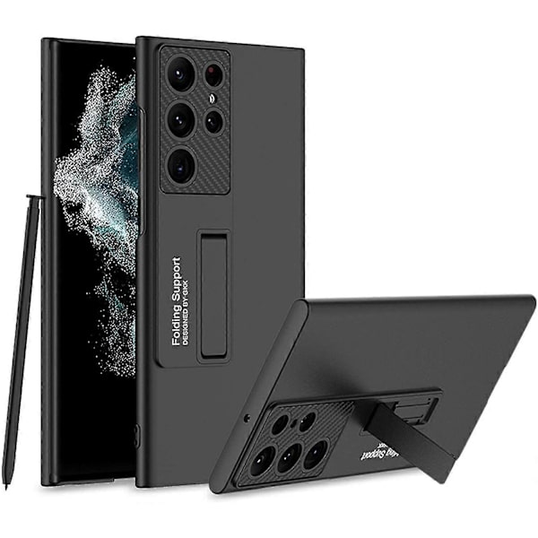 Kotelo Yhteensopiva Samsung Galaxy S23 Ultra/s23 Plus/s23 kanssa, Kova PC Himmeä Suojus Taitettavalla Jalustalla