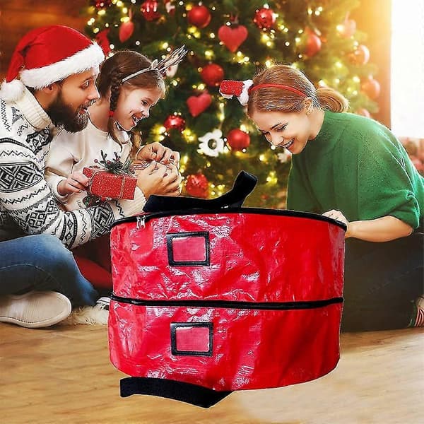 Oppbevaringspose for julekrans (rød)