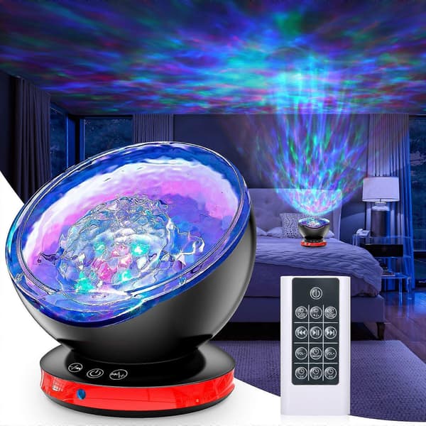 Ocean Wave Projektor LED Natlys Skylight Projektor Søvnhjælp Musikafspiller