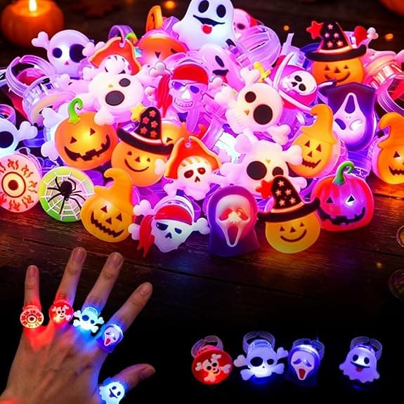 50 stk. lysende ringe til børn, Halloween-ringe til Halloween-karnevaler, voksne og børn