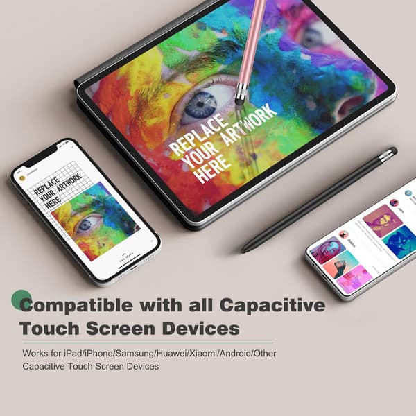 2-in-1 Stylus iPhone/iPad/pro/Mini/Air/Samsung/Tablet-laitteille