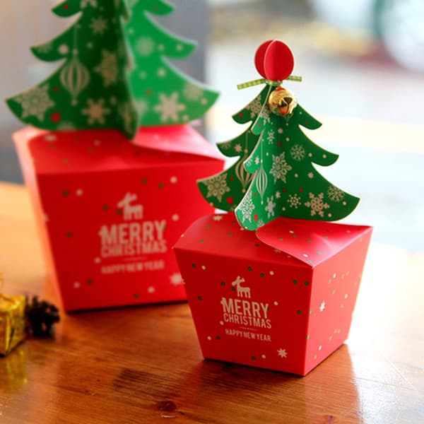 Julgodisaskar, 24 Jul Bjällerklocka Askar Adventskalender Askar i Form av en Julgran Presentaskar för Kakor