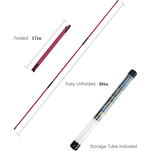 Golf Alignment Sticks - Fällbara golfträningsstavar för siktning, puttning, full swing-tränare, hållningskorrigering med genomskinligt rörfodral