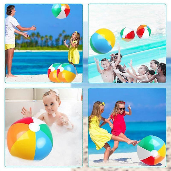 Strandbolde 4-pak 17\" Regnbuefarvede Pool Legetøj Oppustelige Poolbolde