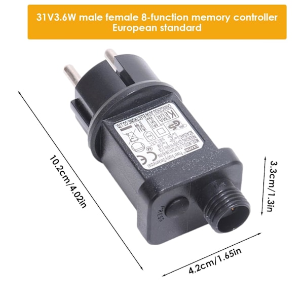 LED-drivrutin, 4,5V 0,6A Vattentät LED-strömadapter, 31V EU-kontakt för ljusslingor & strålkastare