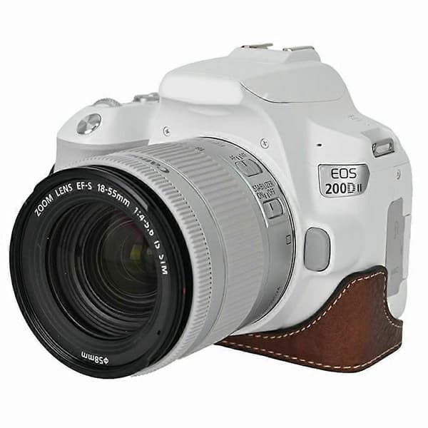 För Canon EOS 200D II EOS 200D Kameraväska med Batteriöppning Litchi Textur PU Läder Skyddande