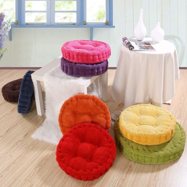 Stolpute, rund sittepute for spisestoler, komfortable polstrede stolputer for hjemmekontor, uteplass, bil 40 cm