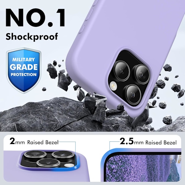 Silikonfodral Kompatibelt med iPhone 16 Pro Max Fodral Mjukt Ultratunt Skyddande Stötsäkert Flytande Silikon Telefonfodral, 6,1 tum Lila