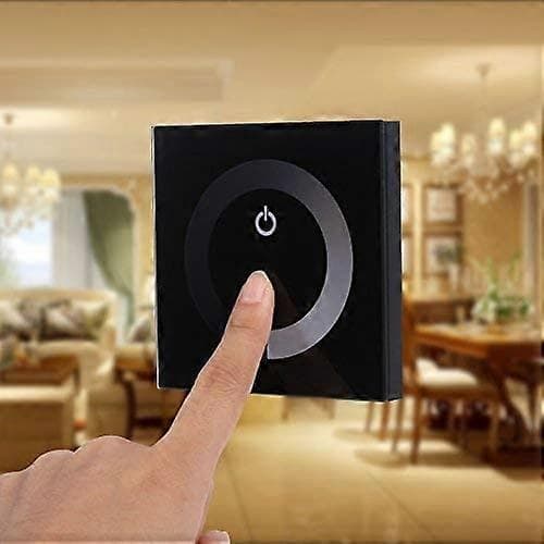 DC 12-24V LED Touch Vægkontrolpanel med Lysstyrkeændrende Lysdæmperkontakt til Justering af Lys (Farve: Sort)