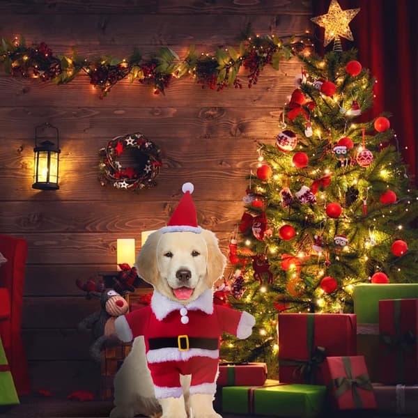 Julekostume til kæledyr, Julekostume til kat, Juletøj til kæledyr, Julekostumer til hund, til fest, jul (M)