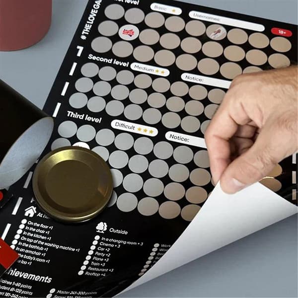 Spel för Par - Skraplott Poster - Valentinsdag Present Väggposter Hon och för Hon