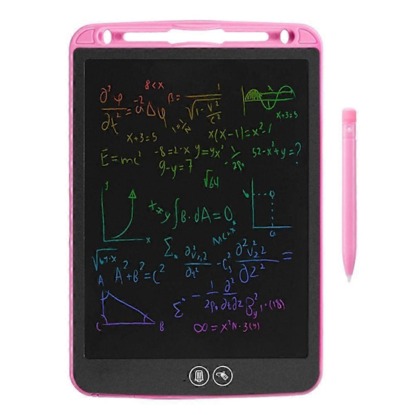 12 tuuman LCD-piirtotabletti Kannettava digitaalinen kirjoituslevy LCD-värillinen näyttö Osittain pyyhittävä piirtolevy kynällä Pinkki