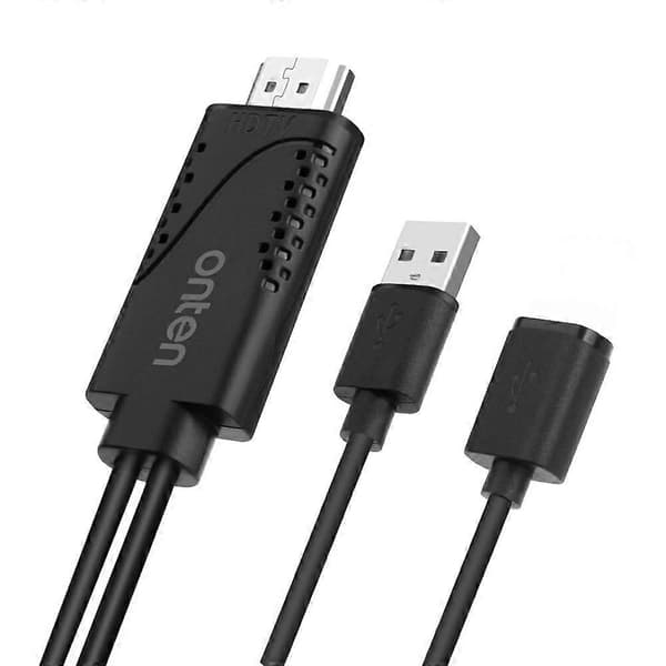 ONTEN OTN-7562S USB Hannstrøm + USB2.0 Hunn til HD Adapterkabel Smartphone Skjermspeilingsledning