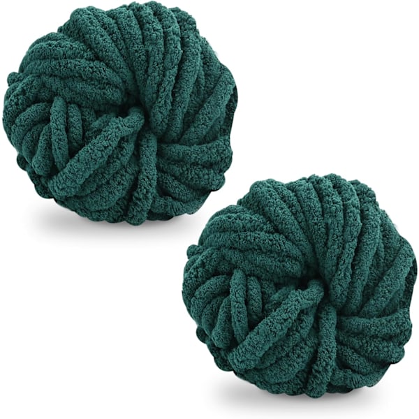 Tjock Ullgarn 250g × 2, Stickgarn Grovt Garn Flerfärgat Stickgarn, för Garnprojekt dark green