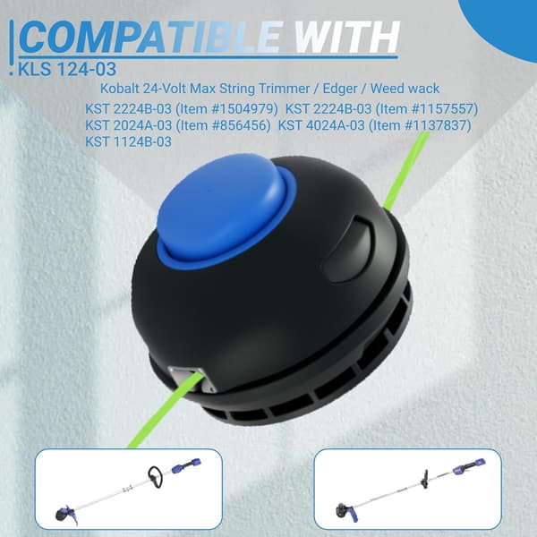 KLS 124-03 Erstatningsstøtspolehode kompatibelt med Kobalt 24-Volt maks KST 2224B-03 KST 1124B-03 Trimmer Ugresskutter
