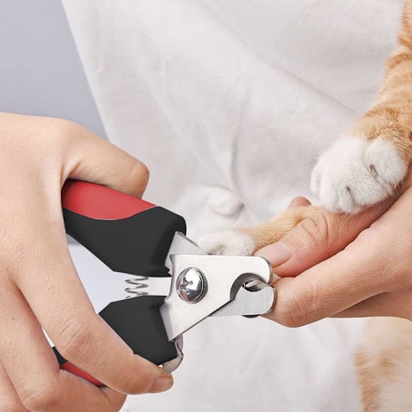 Professionell Klosax för Husdjur med Säkerhetslås, för Hund & Katt Klotång Sax Trimmer (Röd)