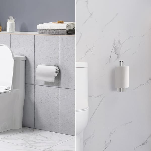 5 Dele Badeværelsestilbehør Sæt, Håndklædeholder, Toiletpapirholder, Vægkrog, Børstet Rustfrit Stål, Grå