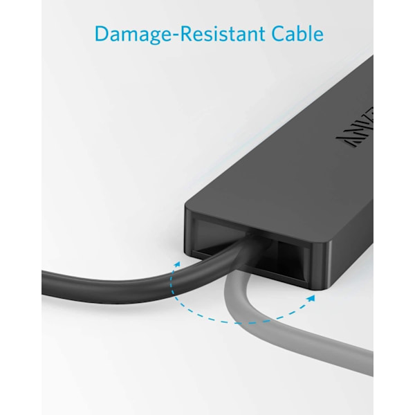 4-Port USB 3.0 Hubb, Ultra-Slim Data USB-hubb med 0,6 m förlängningskabel [Laddning stöds inte]