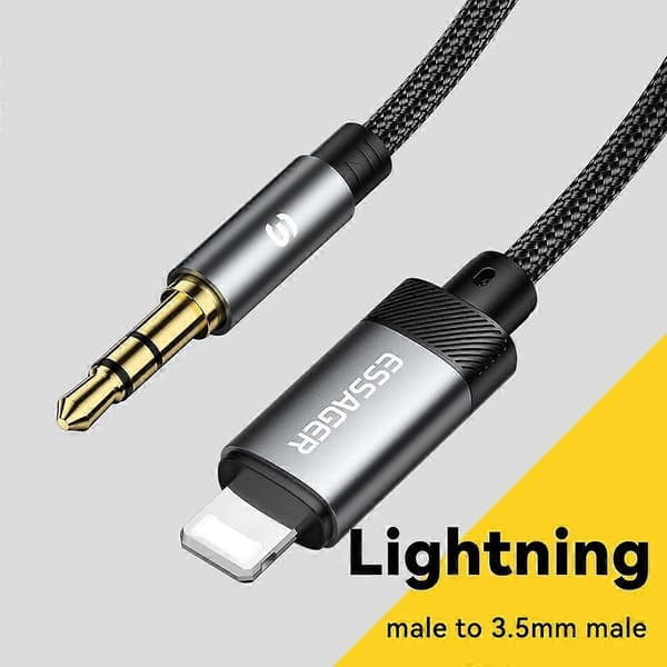 ESSAGER ES-YP22 Lightning til 3,5 mm lydadapterkabel for Apple/Android-hodetelefoner
