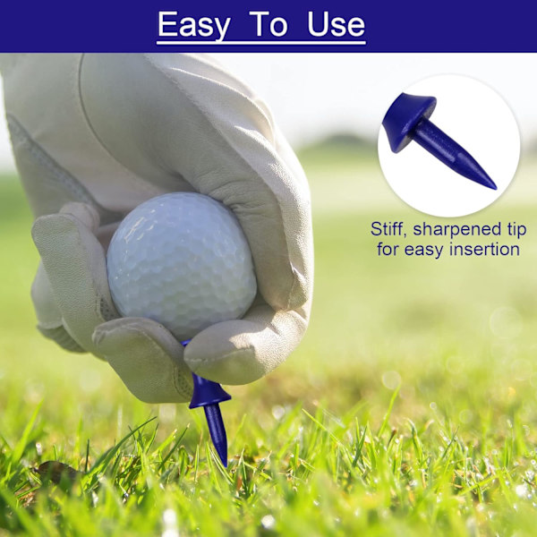 Golf Tees Plast, 70 st Blandade Storlekar, Hållbara Vinter Små Slott Tees i Flera Färger (25mm, 32mm, 39mm, 45mm, 51mm, 59mm, 70mm)