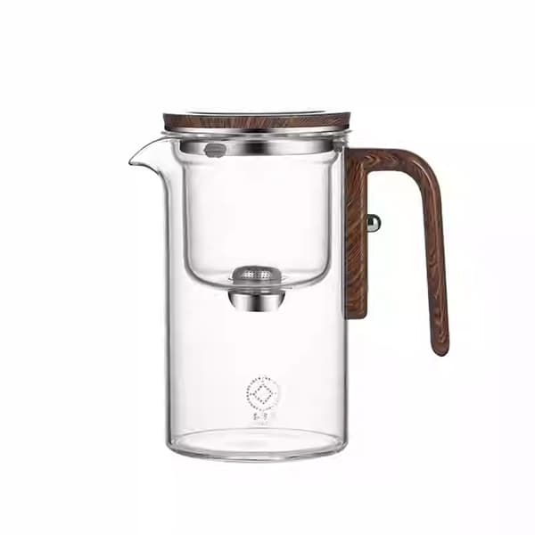 Stamlös Tekanna Latent Tesats Tevatten Separationskopp Glas Innerblåsa Magnetisk Sugning Flytande Kopp 600ml