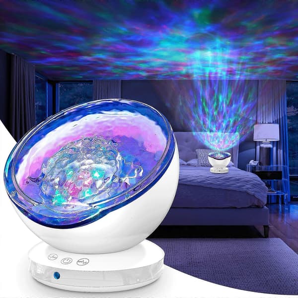 Ocean Wave Projector Led Nattlys Skylight Projector Søvnhjelpemidler Musikkspiller