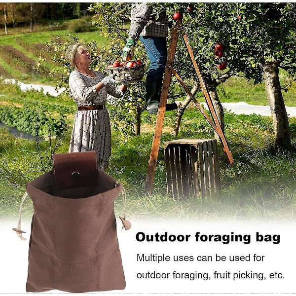 2-pack Foderpåsar, Vikbar Matkasse i Canvas, Svampsökningspåse för Vandring, Camping, Strandkammar