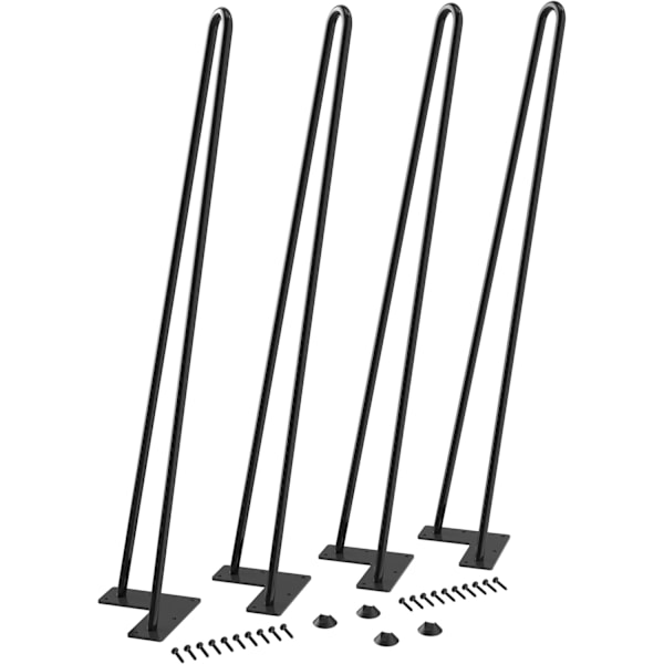 4 st 71cm Hårnålsbordsben Max Stöd 204kg med Skyddsfötter Modern Stil från Mitten av Århundradet för Möbelben, Soffbordsben 71cm