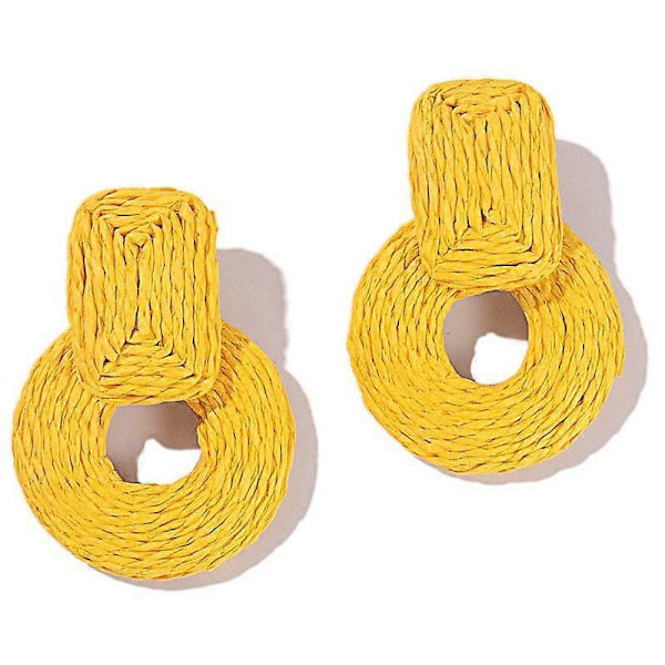 Statement Raffia Øredobber Søte Boho Øredobber Rattan Dingle Øredobber