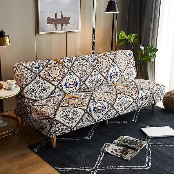 Sofatrekk uten armlener, stretch, 2-seters sofatrekk, sammenleggbart