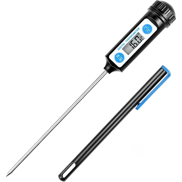 Matlagningstermometer, Kökstermometrar Digital Termometer med Lång Sond och LCD-Display - blå