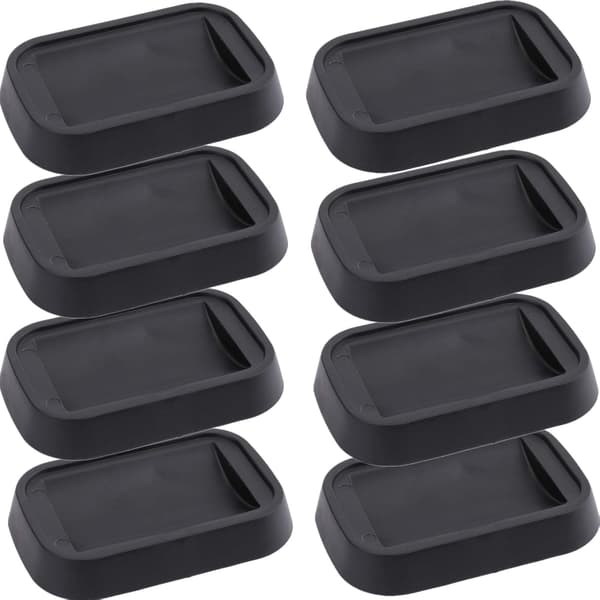 8 Pakning Sengestopper Møbelhjulkopper, Gummi Møbelhjulstopper Passer til Sofaer, Senger, Stoler, Teppe, 7,5 × 5 cm, Svart