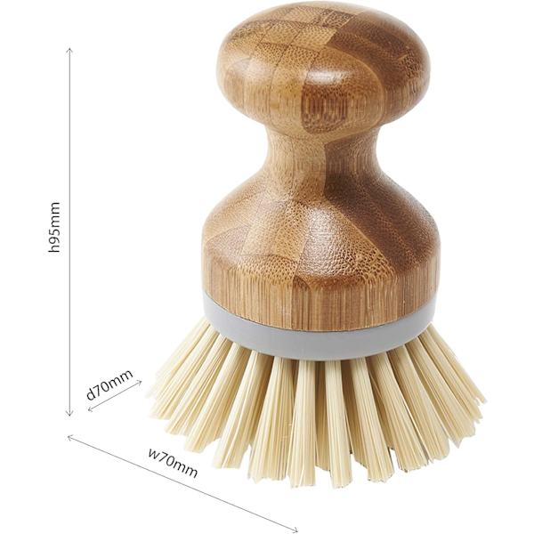 Palmuastianpesuharja luonnonmukaisella bambulla, luonnollinen ja harmaa, harmaa/puu