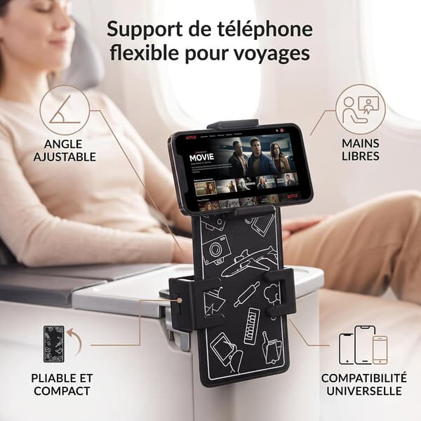 Flyreisetilbehør: Fleksibel telefonholder, Fleksibelt nettbrettstativ for skrivebord, seng