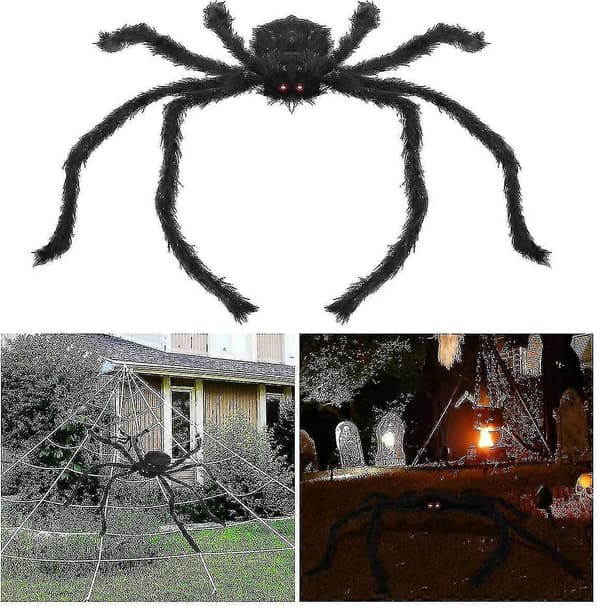 Halloween Hårete Edderkopp Plysj Edderkopp Rekvisitt Dekorasjon For Spøkelseshus-