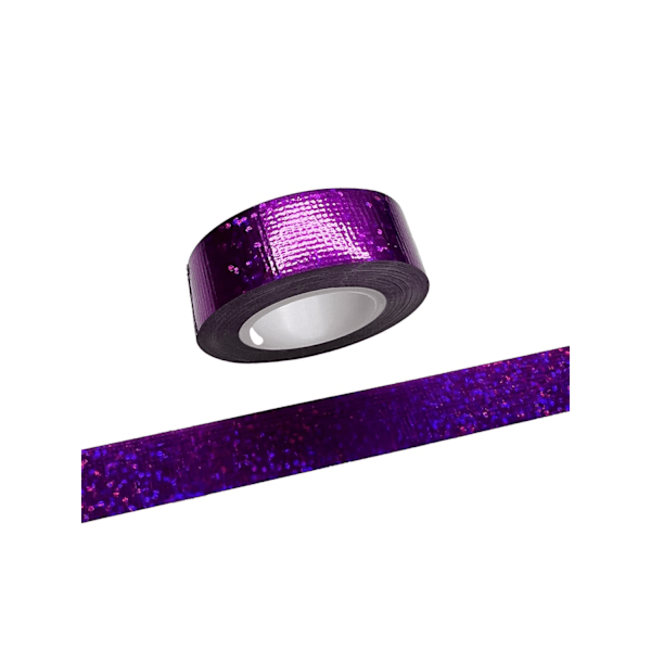 Solid Folie Holografisk Glitter Effekt Washi Tape Dekorativ Selvklæbende Maskeringstape 15mm x 5m