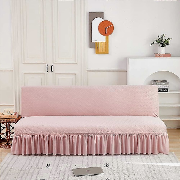 Sofatrekk uten armlener Stretch sofatrekk rosa