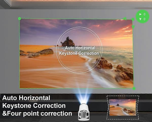 Mini Projektor 4K 1080P Bærbar Projektor WiFi 6 BT 5.0 Android 11
