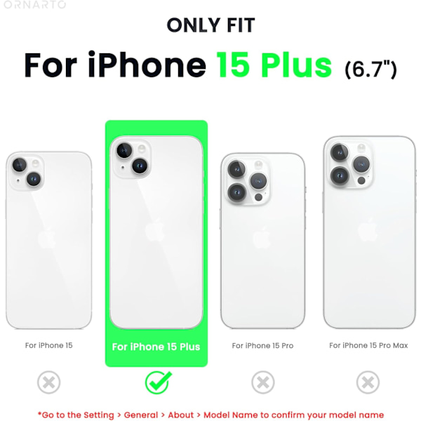 iPhone 15 Plus Skal 6.7\", Tunt Flytande Silikon 3 Lager Fullt Täckande Mjuk Gel Gummi 15 Plus iPhone Skal 6.7 tum - Röd