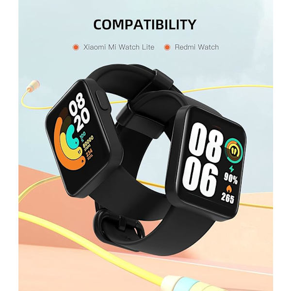 Ranneke Xiaomi Mi Watch Lite/Redmi Watch -yhteensopiva, Pehmeä Silikoninen Vaihto Sport Ranneke Musta