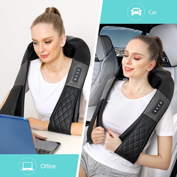 Ryggmassager med Värme, Nackmassager Present till Kvinnor/Män/Mamma/Pappa, Shiatsu Axelmassager, Elektrisk Djupvävnads 4D Knådande Massager Present