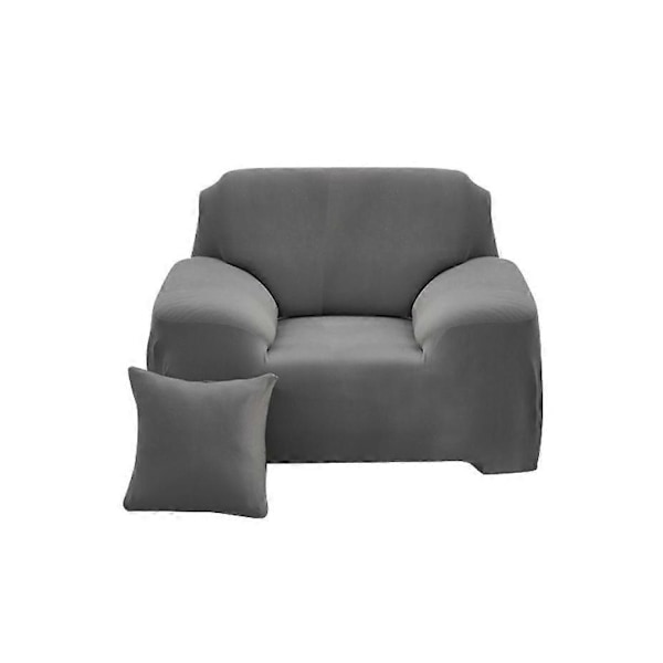 Stretch Polyester Soffa Fåtöljöverdrag Dekor Vardagsrum Dammtät Sofföverdrag och Skydd (Grå)