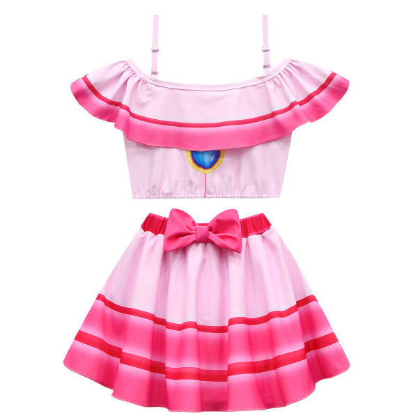 Barnsnövit prinsessan Aurora Ariel Girls Set Baddräkt Bikini Baddräkt Super Mario Pink Swimsuit 150