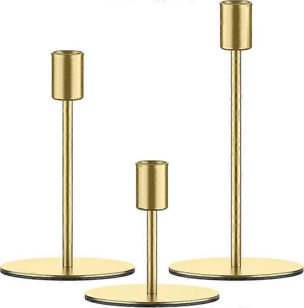 Svarte lysestaker for koniske lys, sett med 5 lysestaker