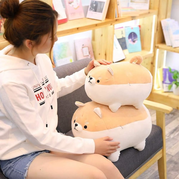 Plush Leksak Shiba Inu Hund Anime Corgi Kawaii Mjuk Kudde, Shiba Inu Plush Leksak Kuddar Dock (16 tum)