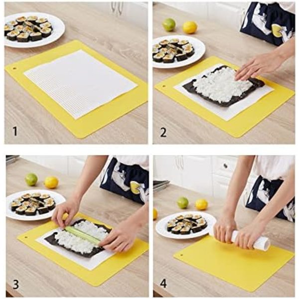 Sushi Måtte Genanvendelig PP Plast Rulle Sushi Måtte DIY Sushi Fremstillingssæt Kage Rulle Måtte