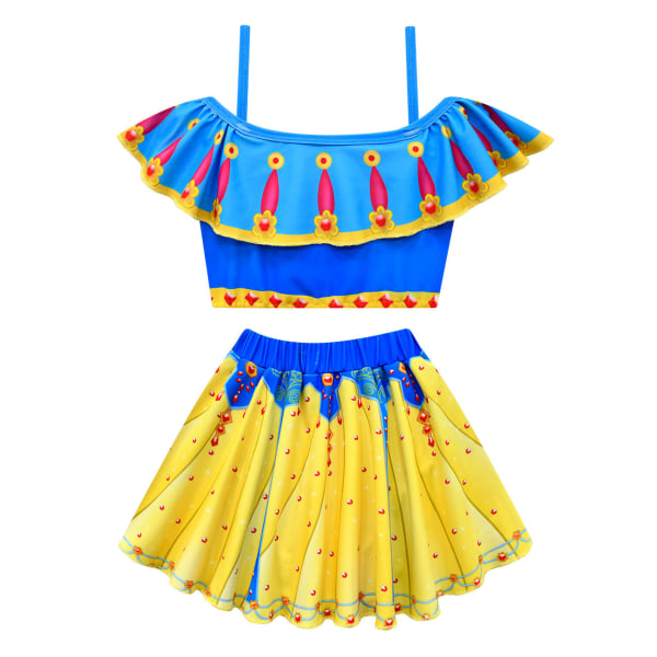 Barnsnövit prinsessan Aurora Ariel Girls Set Baddräkt Bikini Baddräkt Ariel swim skirt + swimming cap 130
