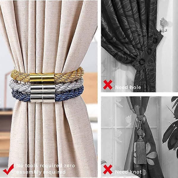 Stærke Magnetiske Gardinbindinger Moderne Simpel Stil Gardin Tilbageholdere