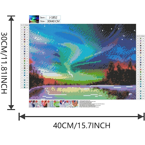 DIY 5D Timanttimaalaussarjat Täysi Porakone, Kristallitimantti-kirjonta Ristipisto Käsityömaalauskuvat - 30x40cm